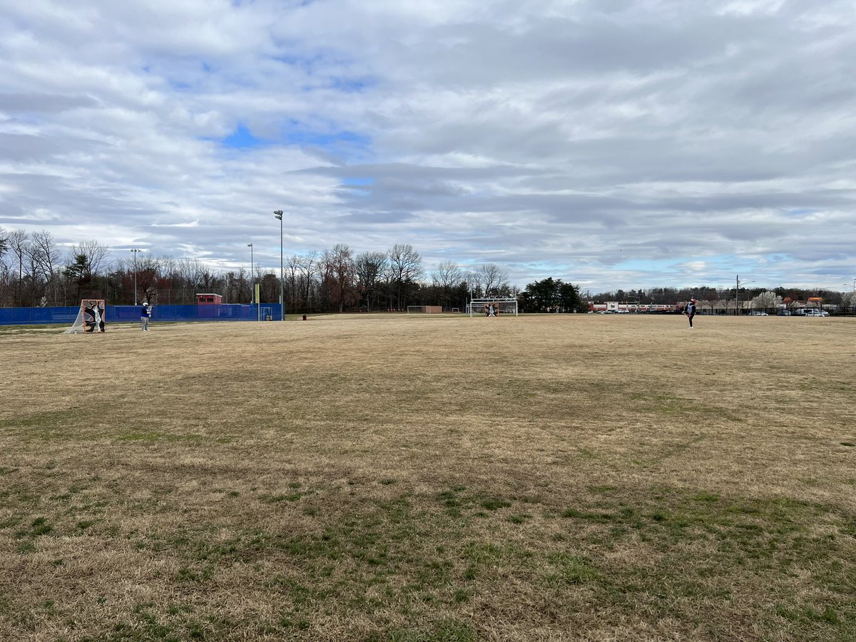 More than 30 minutes before practice, it’s all quiet on the field. Cold, windy, and almost empty. Almost. Because if you look closely youll find our 2 goalies out there, already suited up, already working. Wow.
