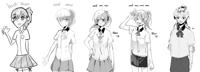 been dealing with artblock and burnout for over a year but i feel like im slowly recovering. and redrawing things helps lately (the older the better) 