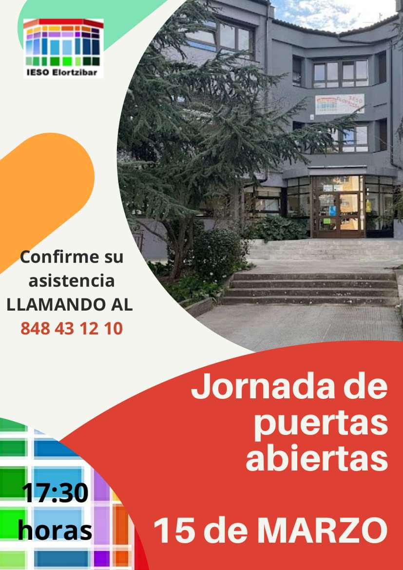 BritishTILA's tweet photo. El 15 de marzo a las 17.30 IESO. Noáin tendrá la jornada de puertas abiertas para las familias de nuevo alumnado. ¡Os esperan! https://t.co/LkDRYdFrm2
