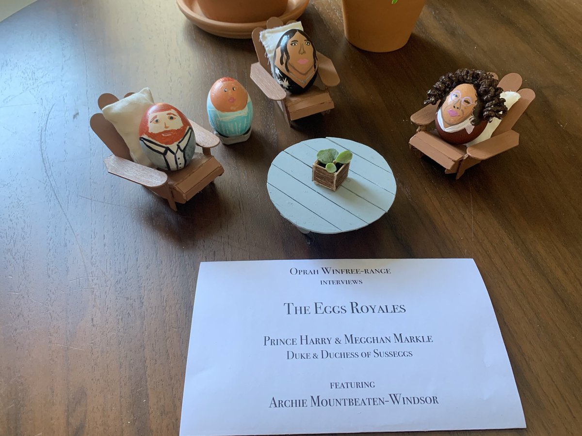 I made the iconic Oprah / Harry &amp; Meghan interview out of eggs and popsicle sticks.