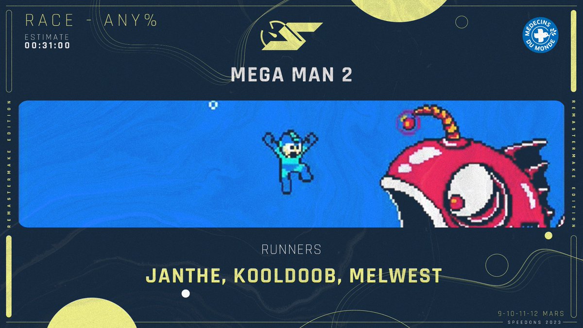 On ne peut pas faire un #SpeeDons sans avoir au moins une race Mega Man.  
Ce sont <a href="/Janthe_/">Janthe</a>, KoolDoob et MelwesT qui s'affrontent sur le deuxième épisode et qui vont donc plier un classique dans un instant !

📺 twitch.tv/mistermv