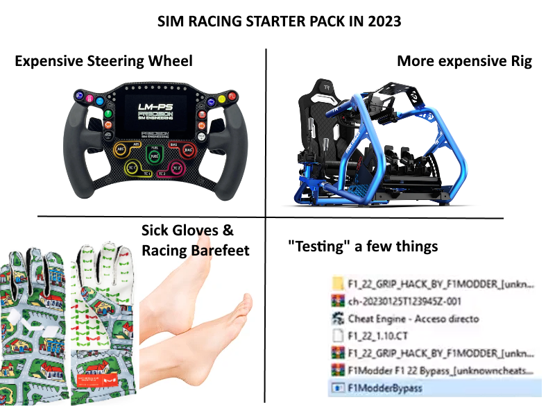Valderama_GR's tweet photo. Sim Racing Starter Pack 2023

#simracing https://t.co/rYJ6uvlJdO