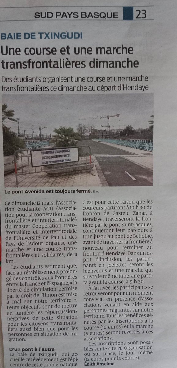 Course_MGK2023's tweet photo. Un Grand merci à @sudouest pour ce bel article! 🥰🥳

@Euroregion_naen 
@CommunautePB 
@departement64 
@Acti_Asso 
@tvpi_officiel https://t.co/FtXXJ5mFaK