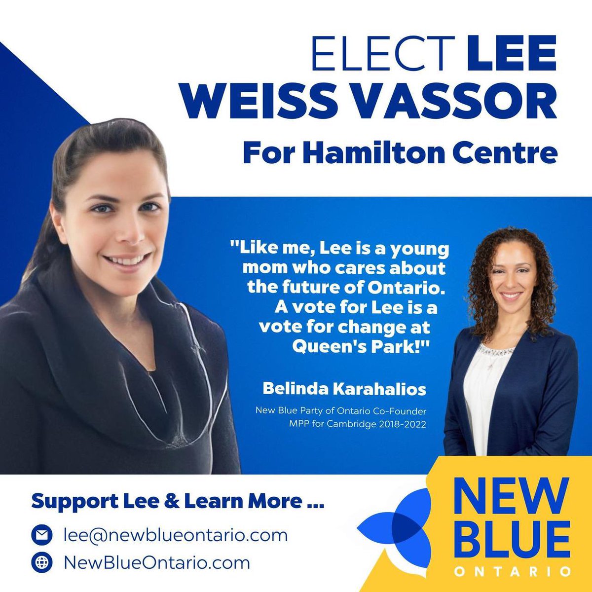 Vote for me with the #NewBlue party on March 16th!

#HamOnt #HamiltonCentre #Byelection2023 #onpoli