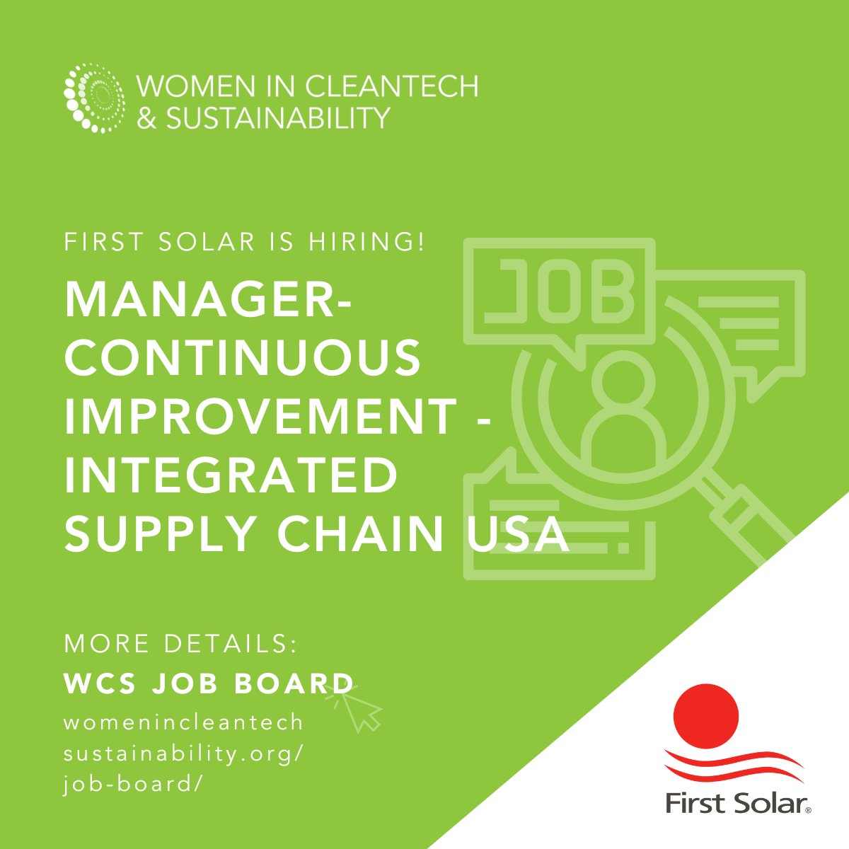 WomenCleantech's tweet photo. First Solar is hiring! Learn more here: https://t.co/d9utqcGVWC
#womenincleantech #sustainability #womeninsustainability #newjobs #career #careeropportunity https://t.co/jskdkET7NQ