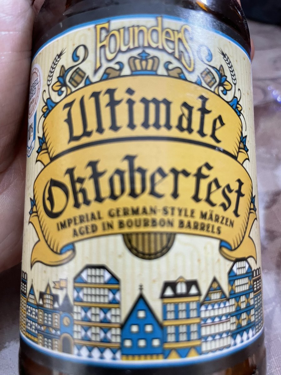 HoppymanKen's tweet photo. Saved this bottle from last Fall. Hope @foundersbrewing will keep this beer in their annual Octoberfest beer lineup. This barrel aged version adds more complexity and flavor to the origin. Had to be one of my favorite Octoberfest beer of 2022. @foundersbrewing #octoberfest https://t.co/cGsbnKau5C