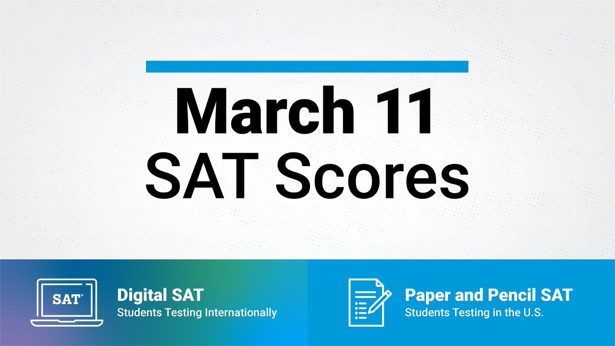 Scores from today's SAT will be available beginning March 24. spr.ly/60163FHL2