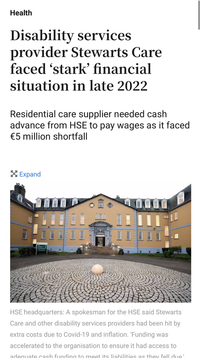 BernardMulvany's tweet photo. “Disability services provider Stewarts Care faced ‘stark’ financial situation in late 2022”
Its clear now #privatisation has failed the state needs to be the main provider of public healthcare and employees to be on full time #pensionable contracts.
https://t.co/5YnowL0yTG https://t.co/l1hJEr7J1K