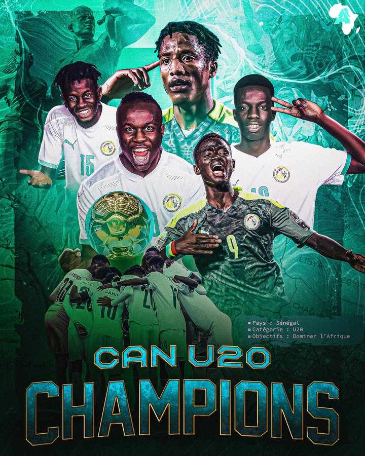 Felicitations aux petits on est tellement fier de voir. 
#championdAfrique #Senegal #canu20 #AFCONU20