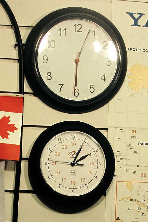 While everyone's clock is going to spring forward this Sunday, the <a href="/richmond_arc/">RARC VE7RAR</a> UTC clock at VE7GOG <a href="/gogcannery/">Gulf of Georgia Cannery Society</a> will stay unchanged, but time reference will become UTC -7 instead of UTC -8. Amateur radio uses UTC time for consistency around the world.