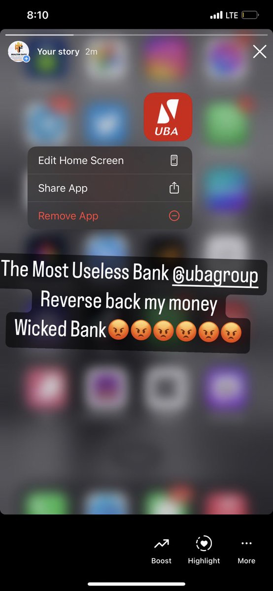 RealtorFaith2's tweet photo. The Most Useless bank @UBAGroup @UBACares Reverse back my money https://t.co/qKLO96ehGo