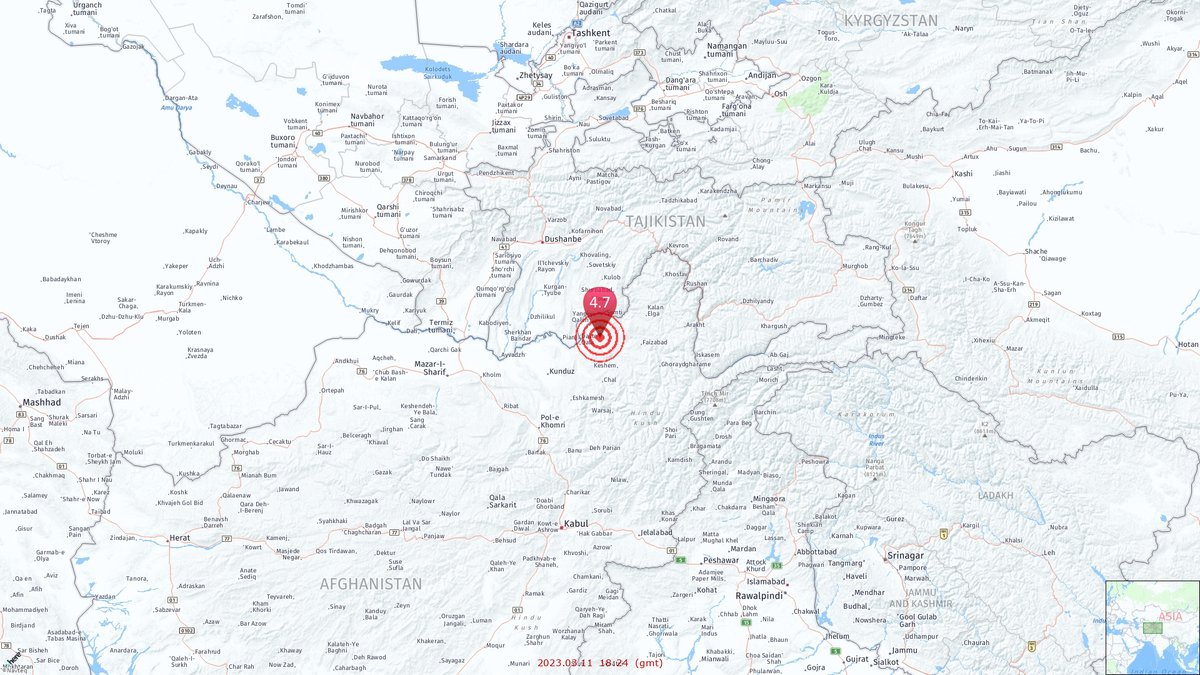 new_earthquakes's tweet image. ⌚ 2023.03.11  18:24  (gmt)
🏠 03.11  22:54,  15℃/59℉ ☁
⭕ 4.7
🗺 13 km NNW of Rustāq, Afghanistan     
Earthquakes.eu.org/?@dXM3MDAwamo1…
     
#زمينلرزه  #earthquake     
#rustāq  #afghanistan