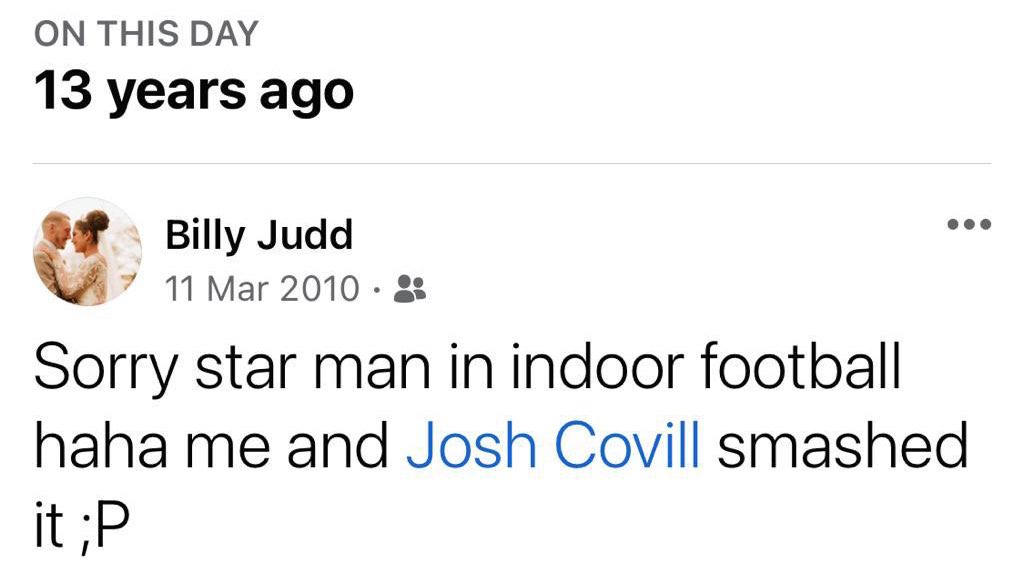 The white ball MOM goes to <a href="/JoshCovill/">Josh Covill</a> for an excellent performance at left back! #MOM13yearsago