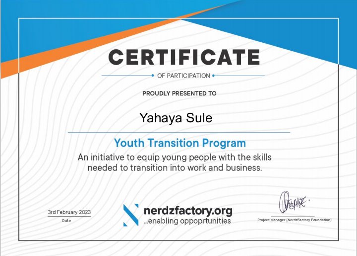 I received my certificate, I really appreciated and thanks for the Youth Transition program,many thanks goes to the #nerdzfactoryfoundation
#nerdzfactoryorg
#nerdzfactory
#ytp
#digitalmarketingbootcamp
#accessbank