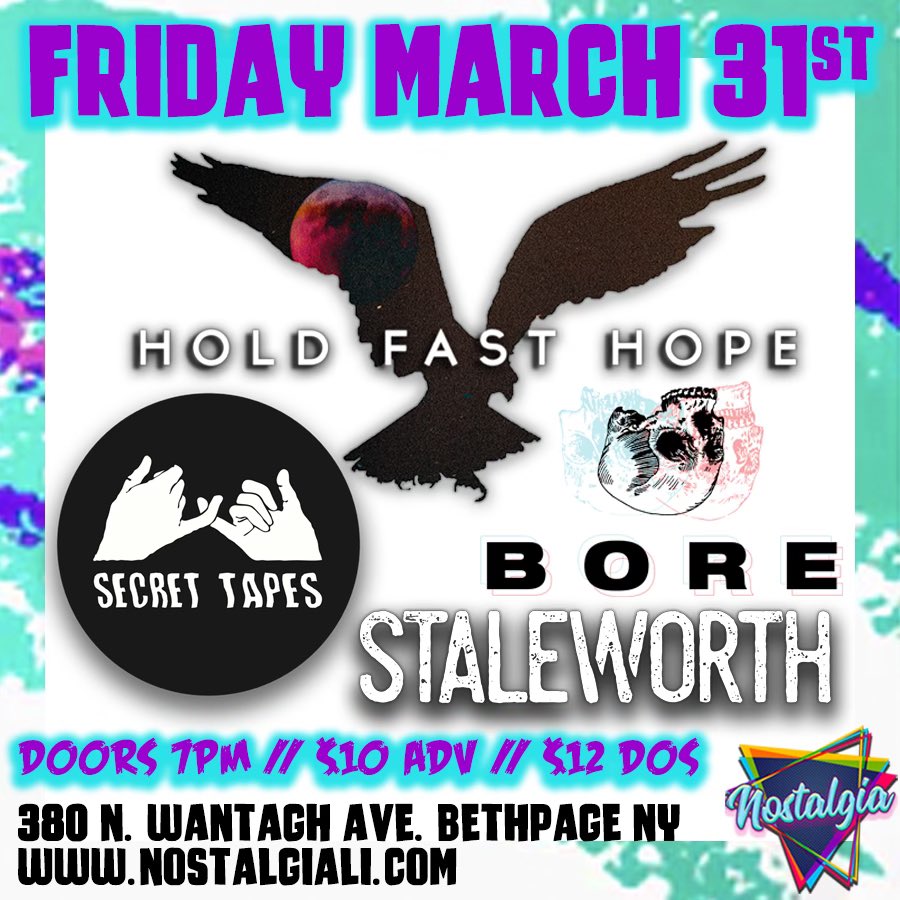 3/31/23 at <a href="/NostalgiaBarLI/">Nostalgia</a> 🎉🎉

with <a href="/Staleworth_/">Staleworth</a> Secret Tapes and <a href="/abandcalledBORE/">BORE</a> 

#longisland #bethpage #emo #posthardcore #hardcore #concert