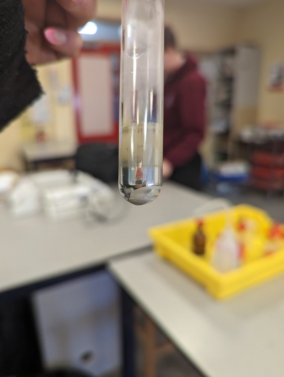MissCMarriee's tweet photo. The Tollens Test for Aldehydes, also known as the Silver Mirror Test, is a great way to confirm if an unknown carbonyl is an aldehyde or not!#HigherChemistry @PGS_ScienceDept https://t.co/8oD2Od1pc2