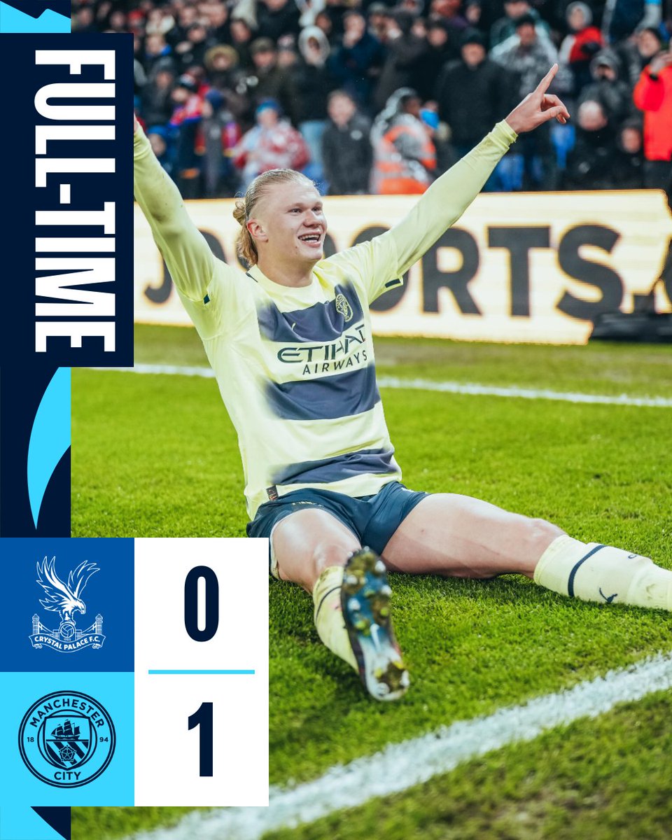 ManCity's tweet photo. FULL-TIME | 3️⃣ points ✅

🦅 0-1 🔵 #ManCity https://t.co/rpbjHRX1lw