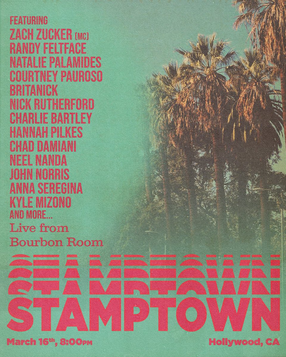 Less than a week until Stamptown returns to Los Angeles folks 🌴

Featuring a VERY special performance from <a href="/BJMcElhaney/">Brian!</a> that we can’t wait to show you ✨

🎟️: ticketweb.com/event/stamptow…