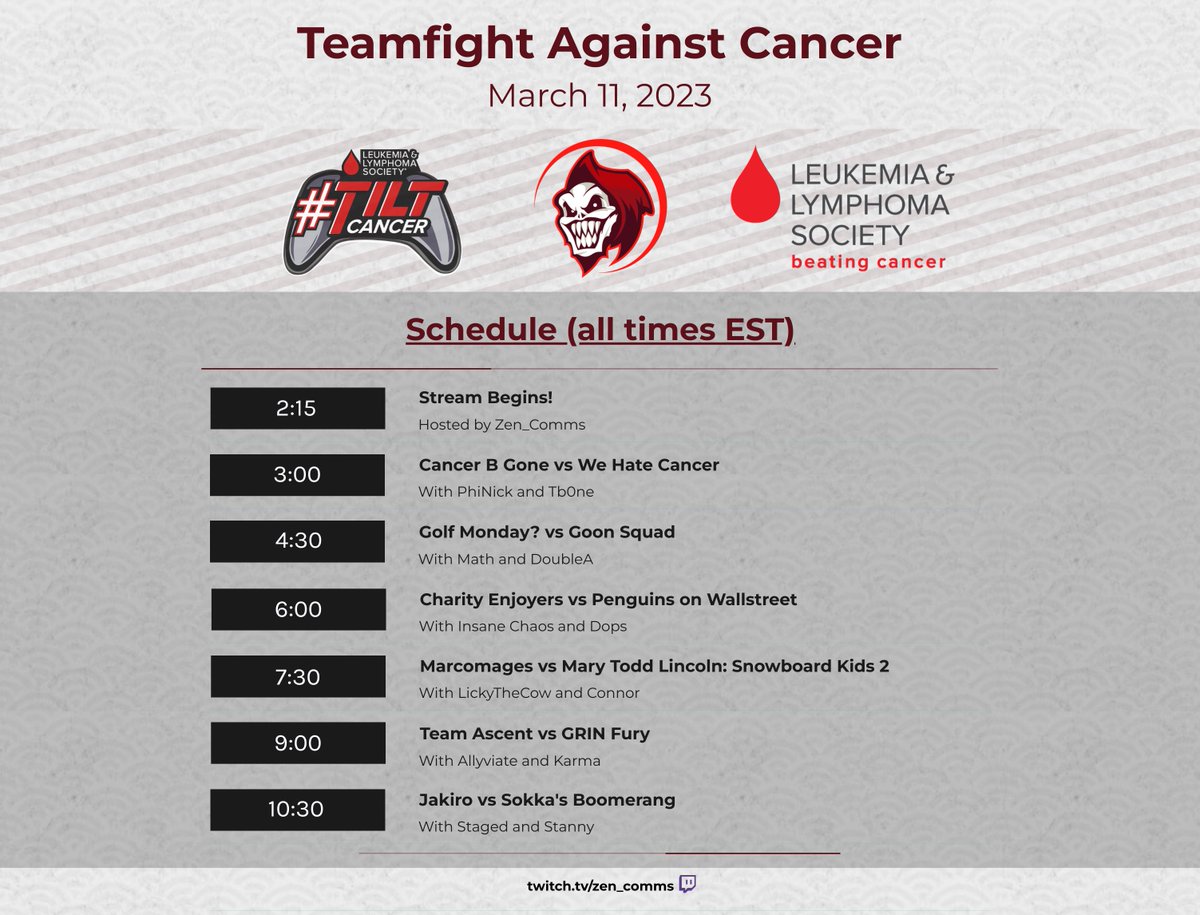 Schedule for today! Get Hype!