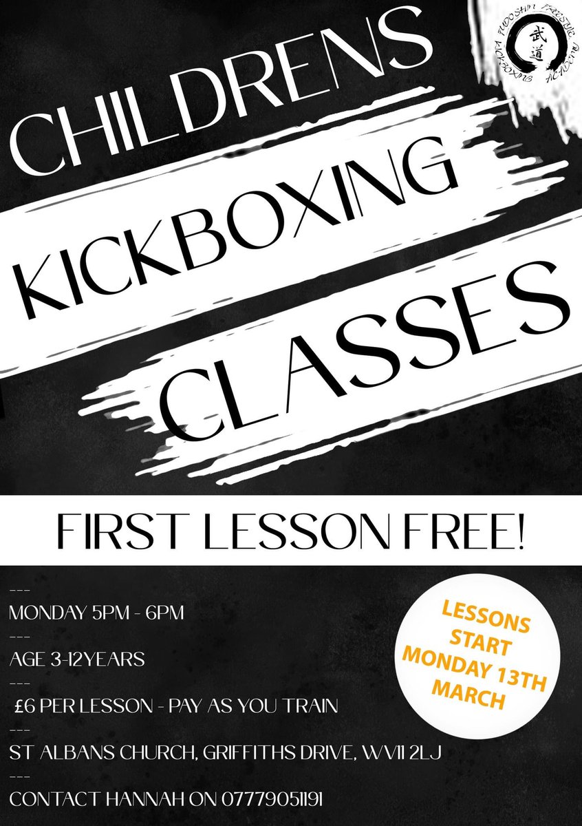 🥊🥋 STARTING ON MONDAY! 🥋🥊

Our new children’s kickboxing classes start on Monday 13th March 2023 @ St Albans Church, Ashmore Park!  

#kickboxing #childrensfitness #selfdefence #westmidlands
