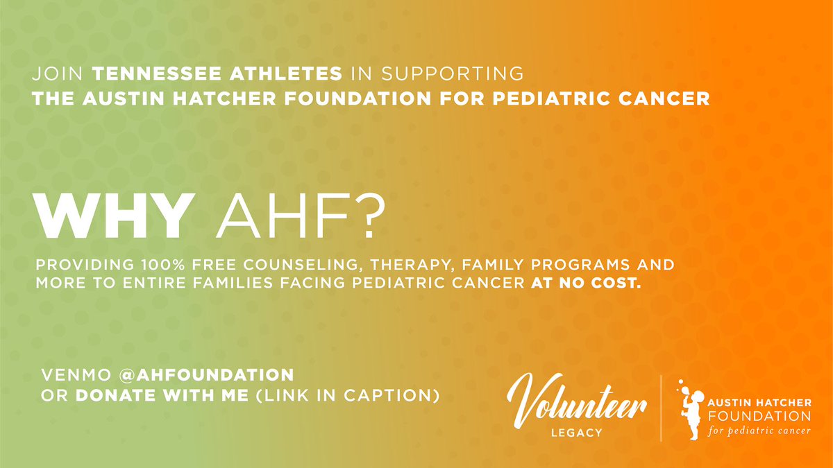 Elijah Herring (@elijahherring12) on Twitter photo I am proud to support the Austin Hatcher Foundation: erasing the effect of pediatric cancer for families across America. Join me in supporting this mission- you can donate here bit.ly/volsforahf , or check them <a href="/austinhatcherfo/">Austin Hatcher Foundation</a> I am proud to support the Austin Hatcher Foundation: erasing the effect of pediatric cancer for families across America. Join me in supporting this mission- you can donate here bit.ly/volsforahf , or check them <a href="/austinhatcherfo/">Austin Hatcher Foundation</a>