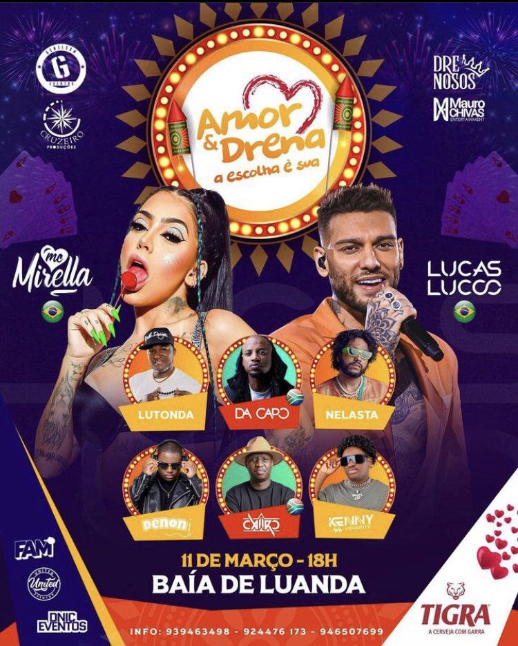 INFO | Hoje a Mirella (<a href="/xbadmix/">mirella ⚡️ bad mi</a>) é uma das atrações de um evento na Angola, que contará com a participação do Lucas Lucco (<a href="/lucaslucco/">Lucas Lucco</a>) tbm. ❤️
