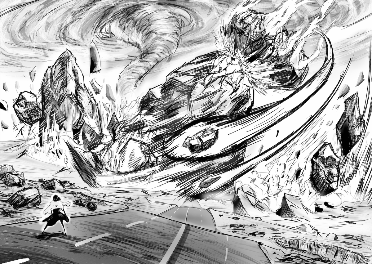 OnagerComix's tweet photo. Tried my hand at redrawing this spread from the most recent OPM chapter. Not as good as Murata's, but I think I did decent.
#OnePunchMan181 #opm #OnePunchMan https://t.co/Aw7RGaSh4f