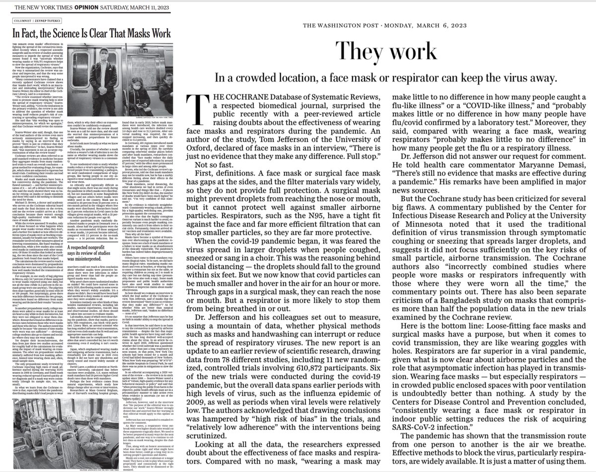 EricTopol's tweet image. 3+ years in, it's sad and notable that so much work has to go in to providing the evidence (for a respiratory virus) they work.
nytimes.com/2023/03/10/opi…
washingtonpost.com/opinions/2023/…