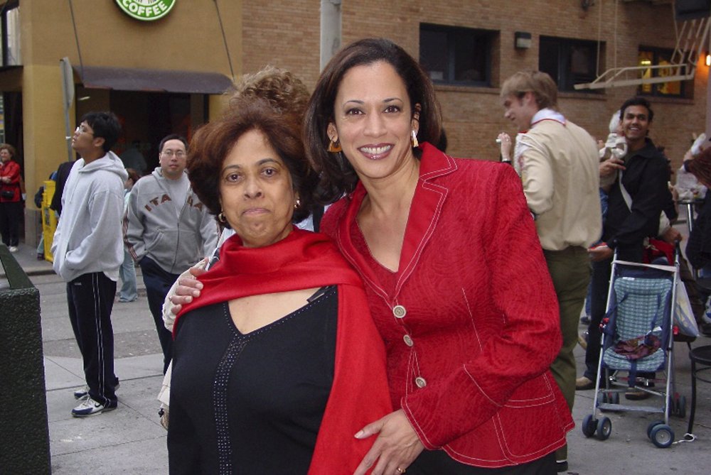 Photo of Today, Shyamala Gopalan Harris and her daughter, Madam Vice President Kamala Harris at the Chinese New Year Parade.