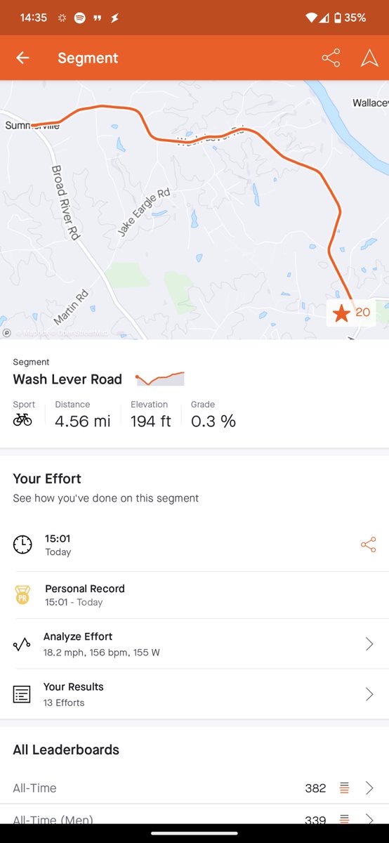 ericistheend's tweet photo. @StravaSupport I got a massive PR on a segment today, but no PR badge on the activity. Why is this? https://t.co/2CBzeQeOLF https://t.co/xi4gxWUNBb
