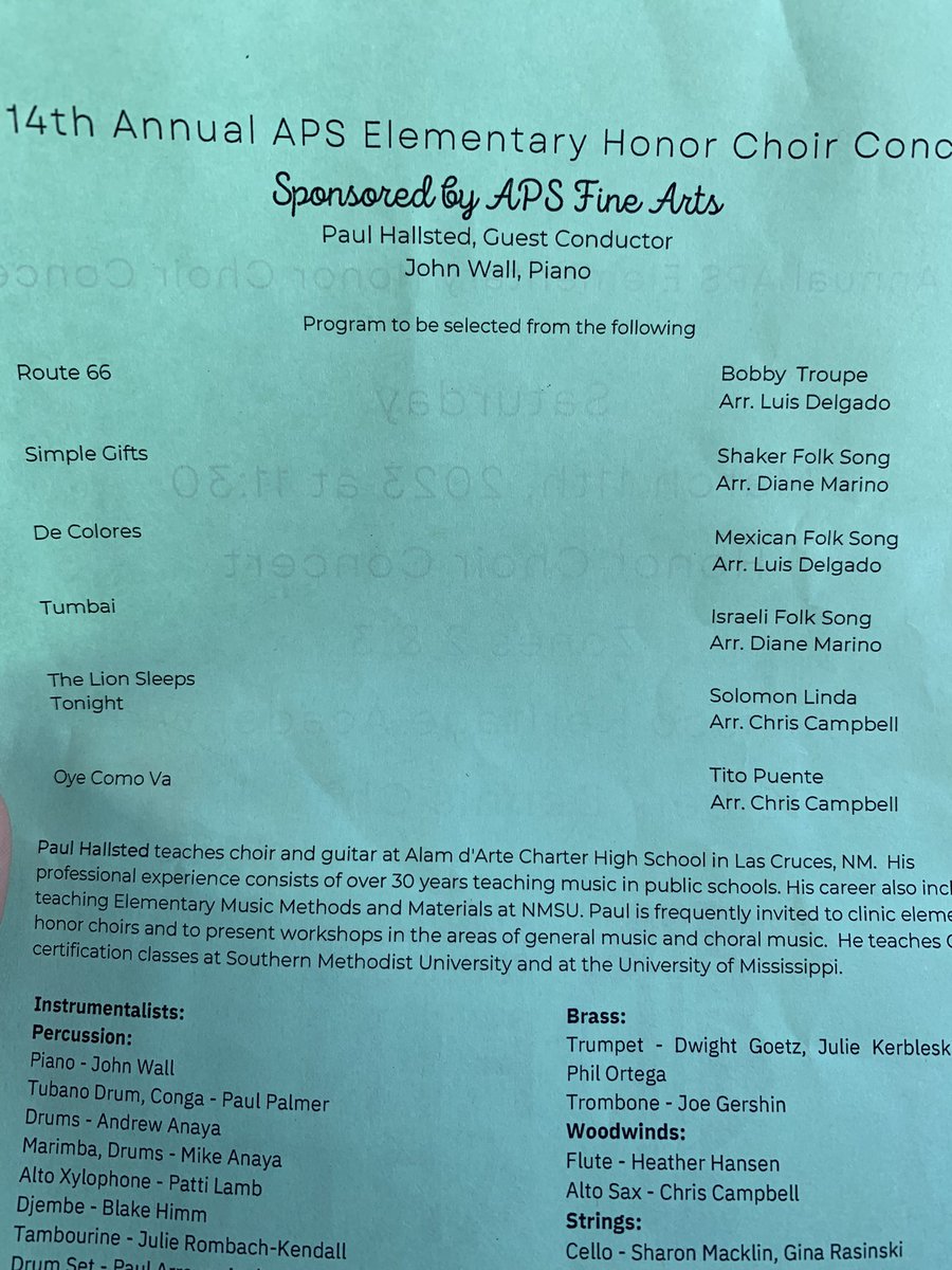 ChamizaConejos's tweet photo. So proud of all of the #APS Honor Choir students! Special shout out to the six 5th graders from Chamiza! What an amazing job by @ABQschools Fine Arts department in supporting this event! #APSProud #APSConnects https://t.co/t4VBqDHkEz