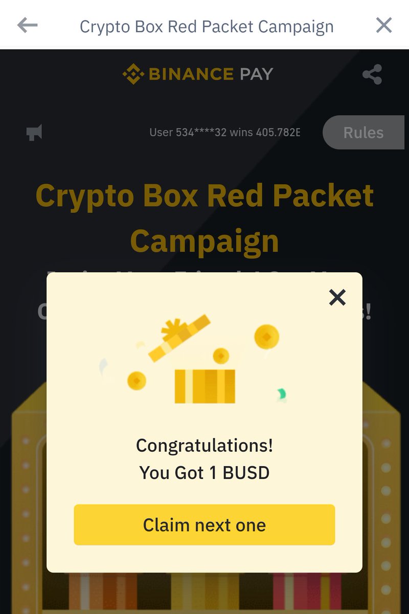 Claim Your Crypto Box For Free From Binance Pay Now! Only 3 days Left.  1-Open Binance App 2-Scan QR Code 3-Claim the Crypto Box for free 4-Invite  friends to get more crypto