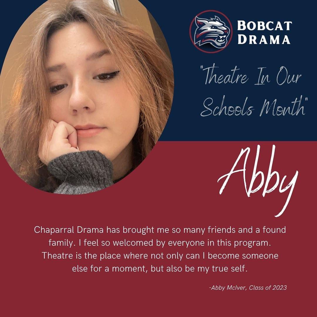 CHS Bobcat theatre sharing what theatre has done for them in Theatre in our schools month!!
<a href="/KilleenISD_/">KISD Sports</a> <a href="/KilleenFinearts/">Fine Arts Department</a> <a href="/chskisd/">Chaparral High</a> <a href="/pgbrown92/">Gina Brown</a> #wearekisd #theatreinourschools