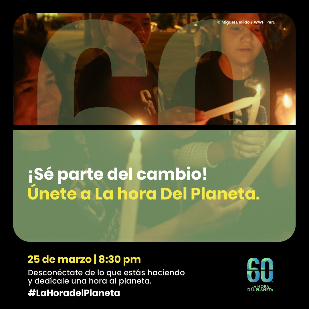 ¡Todos podemos ser parte de La Hora Del Planeta! Desconectate y apaga tus luces el 25 de marzo a las 8:30 pm 🌎 <a href="/WWF_Peru/">WWF Perú</a> 

¡Démosle forma a nuestro futuro! Cuidemos nuestro hogar 🏠💡
#ÚneteaLHDP #JuntosEsPosible #LaHoraDelPlaneta