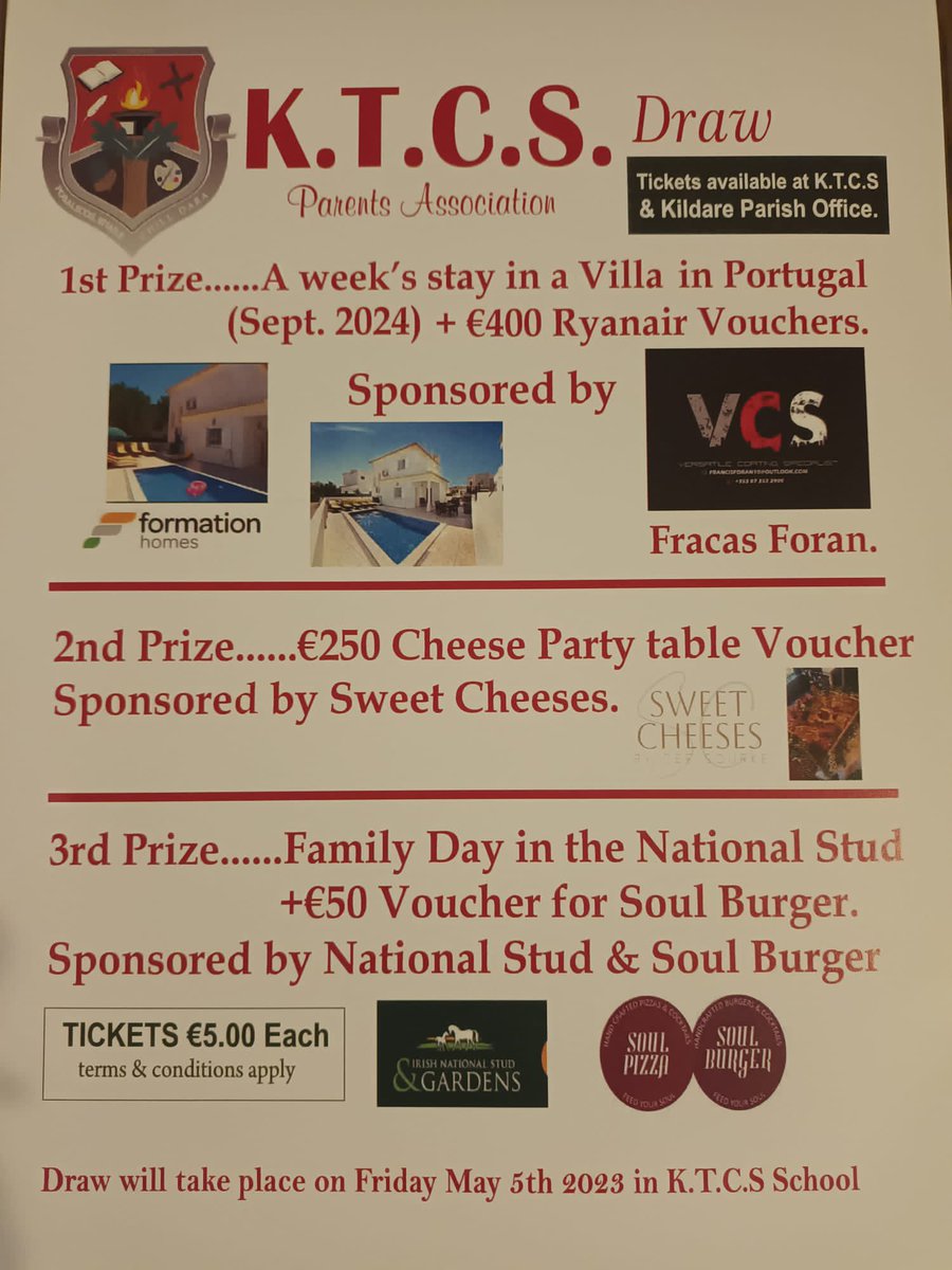 onlinefundraiser.ie/kildare-town-c…. Click the link to buy a ticket and be in with a chance to win ⭐️