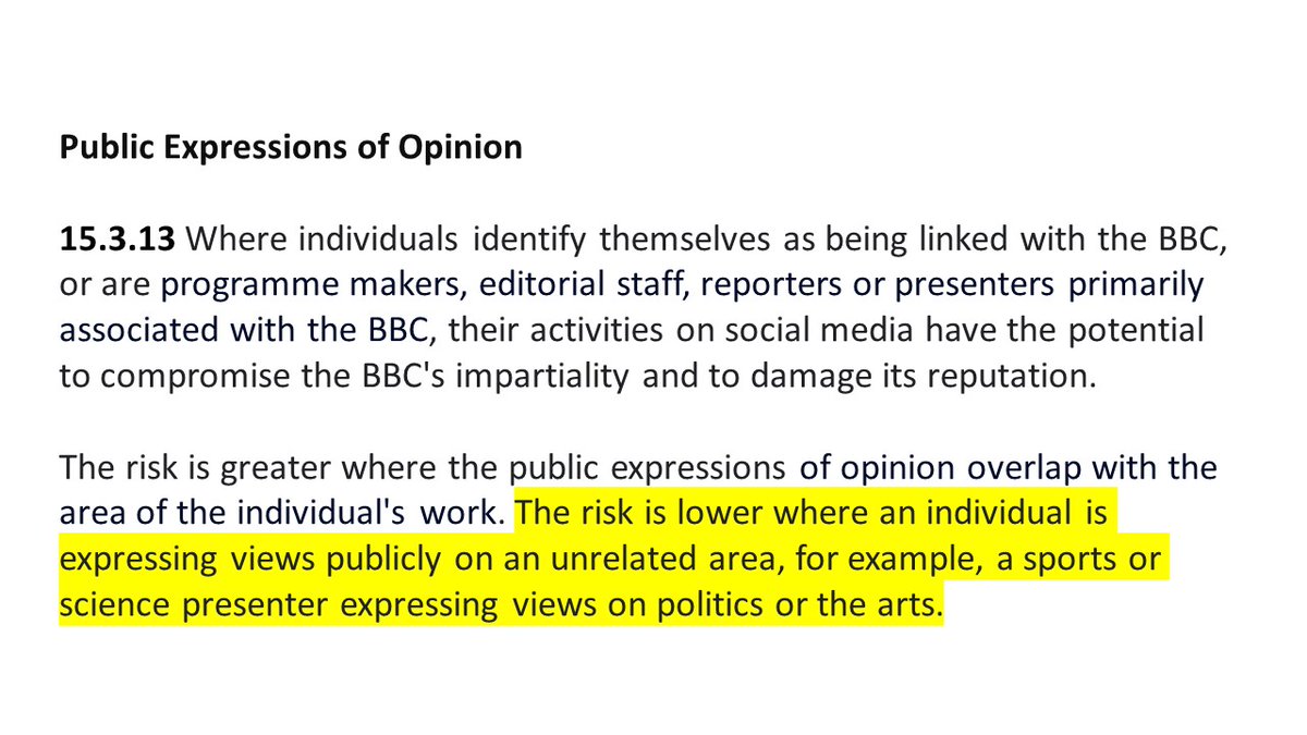 The BBC guideline on conflicts of interest seems clear

#FreeGary #GaryGate #IStandWithGaryLineker #GarylinekerSpeaksForMe #FreedomOfSpeech #BBCBias #BoycottMOTD #MOTDboycott #ToryGaslighting