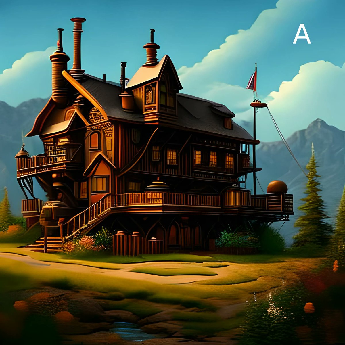 scottysteampunk's tweet image. which would you rather live in? #AorB #thisorthat #questionoftheday #steampunk #steampunkhome