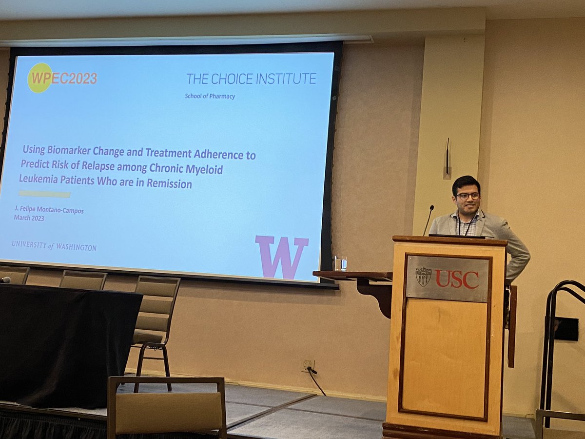 Meng Li 李濛 (@drmengli) on Twitter photo <a href="/UW_Pharmacy/">UW School of Pharmacy</a> #CHOICEInstitute PHD student <a href="/JFelipeMCampos/">Felipe Montano-Campos</a> presenting at #WPEC on using biomarkers to predict the risk of relapse in CML <a href="/Basucally/">Anirban Basu</a> <a href="/AasthaaLaVista/">Aasthaa Bansal</a> <a href="/JoshJCarlson/">Josh Carlson</a> <a href="/USCMann/">USC Mann</a> @SchaefferCenter <a href="/UW_Pharmacy/">UW School of Pharmacy</a> #CHOICEInstitute PHD student <a href="/JFelipeMCampos/">Felipe Montano-Campos</a> presenting at #WPEC on using biomarkers to predict the risk of relapse in CML <a href="/Basucally/">Anirban Basu</a> <a href="/AasthaaLaVista/">Aasthaa Bansal</a> <a href="/JoshJCarlson/">Josh Carlson</a> <a href="/USCMann/">USC Mann</a> @SchaefferCenter