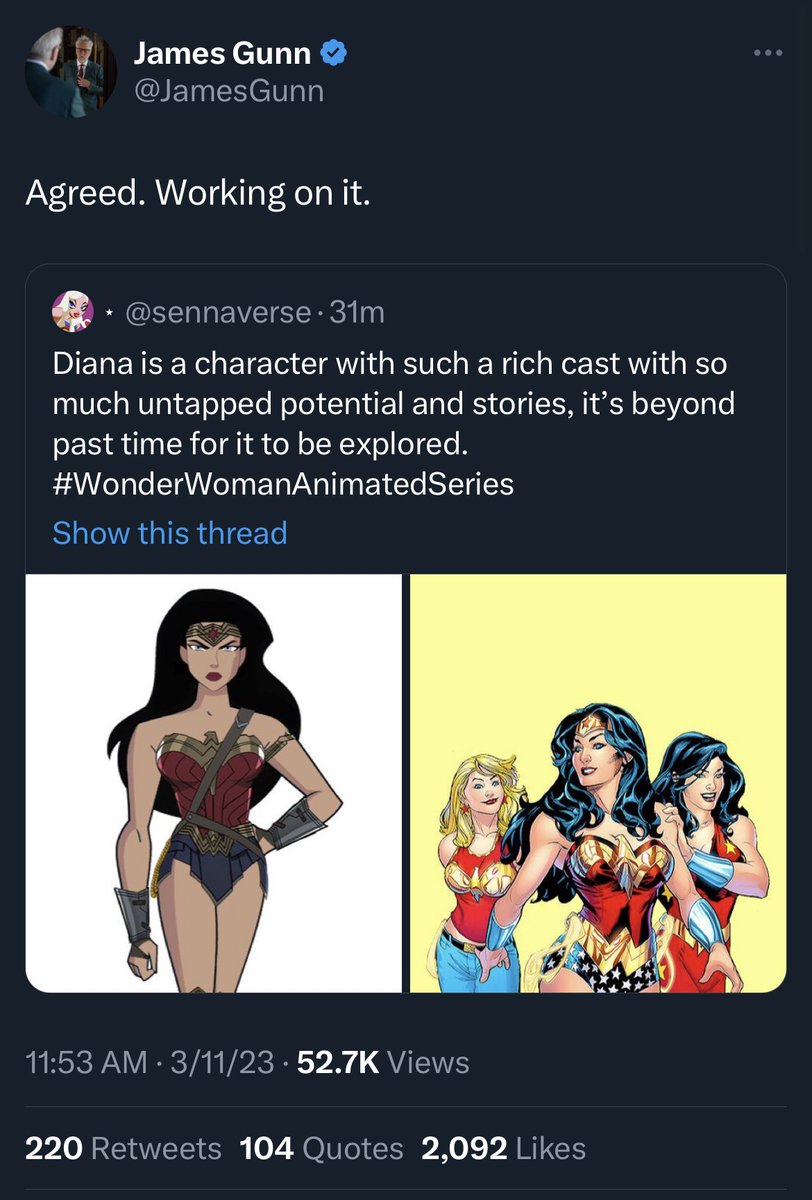 James Gunn Working on More Wonder Woman Animation