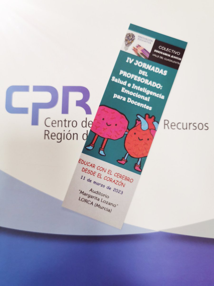 ARAMIREZLUCAS's tweet photo. Día provechoso en las IV Jornadas del profesorado: Salud e Inteligencia Emocional para Docentes. Un placer haber disfrutado de ellas.
#retohacerqueestenenelcolecomoencasa #lavidaesverlobuenoenlomalo #elpresenteesellugarmásdeshabitadodelplaneta
@CPRRegionMurcia @Educarm https://t.co/wVwhBbZ1VP