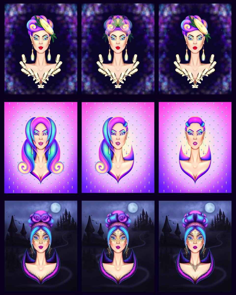 The Violetta collection turns emotions into art.
With three different faces that convey different moods, and completely different eyes with which she can merge the real and virtual world, she’s able to awaken your inner strength.
#cryptoartcollector #NFTCommunity #NFTMarketplace