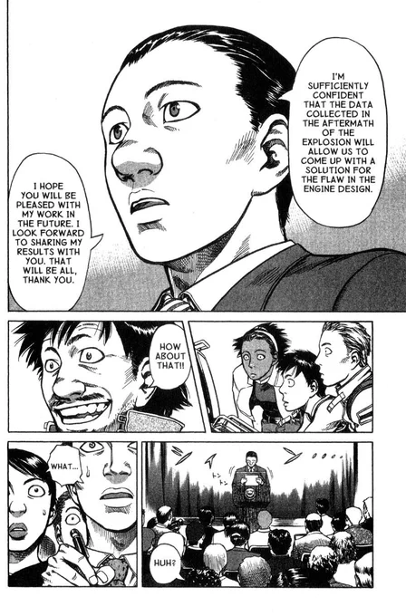 this planetes chp is such an incredibly nuanced take on the failures and accomplishments of the advancement of science. humans will never stop pushing and raising the limits of their abilities, where failures (no matter the scale) are mere stepping stones to success 