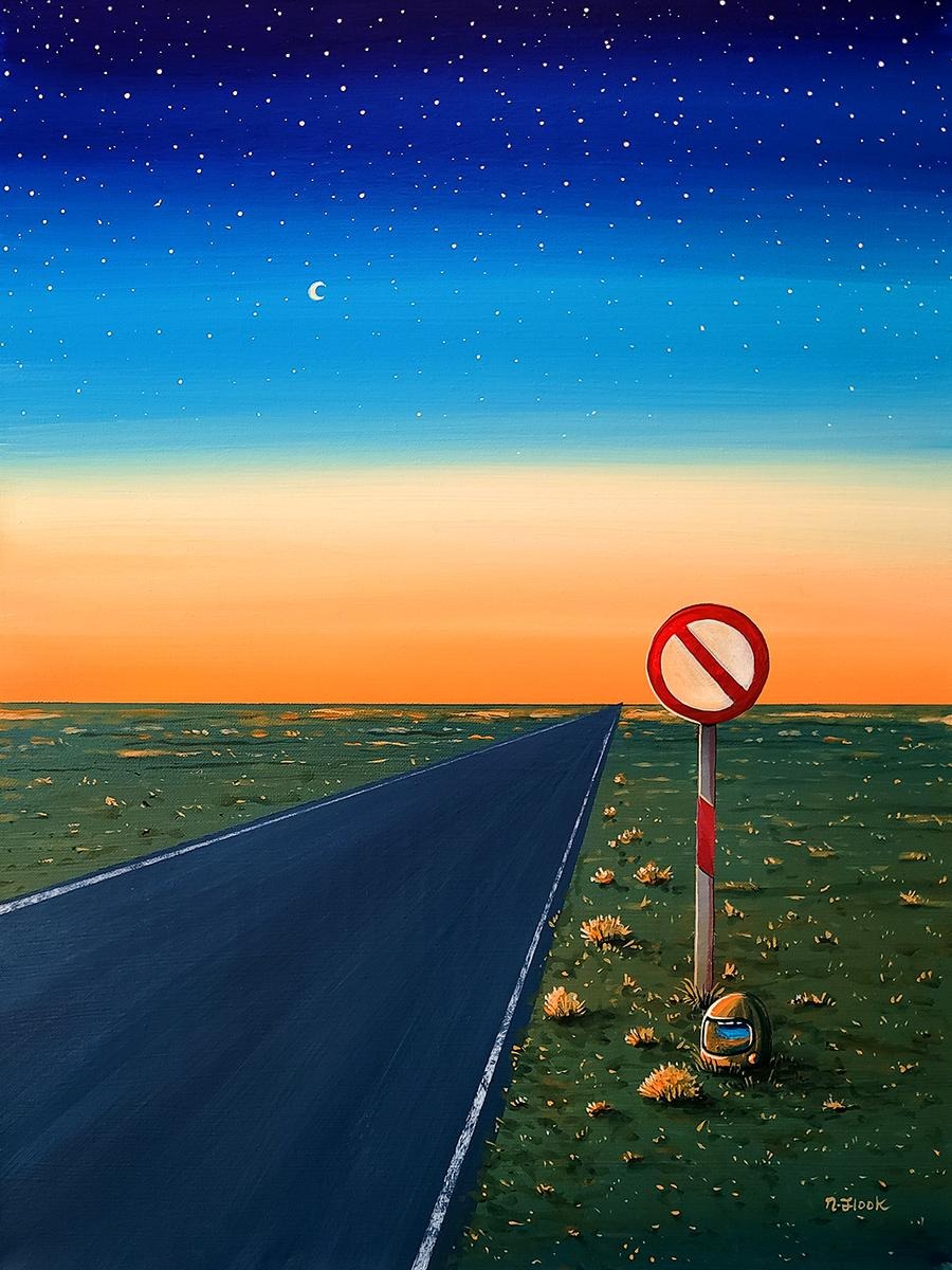 "Recalculating" my latest acrylic painting.