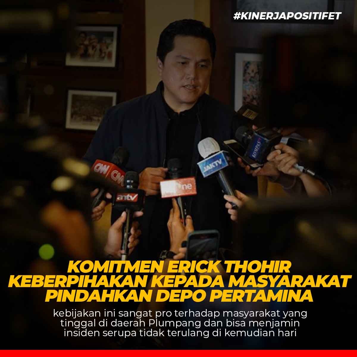 polivymila's tweet image. Komitmen Erick Thohir dlm keberpihakannya kepada masyarakat dgn pemindahan depo BBM Pertamina
#KinerjaPositifET 
@erickthohir