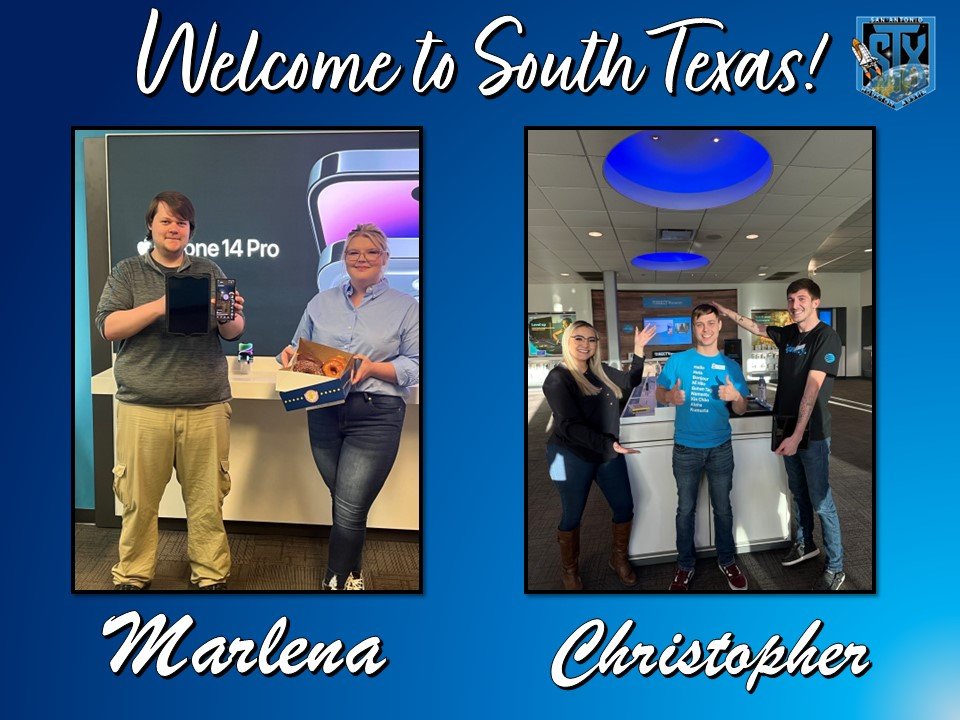 STXspeaks's tweet image. New year means new faces! We're kicking off our #firstdaybestday program in 2023 with Marlena &amp;amp; Christopher! South Texas is excited to have ya'll join the team! Welcome aboard! @LuisSilva_STX #STXSpeaks #newhirealert