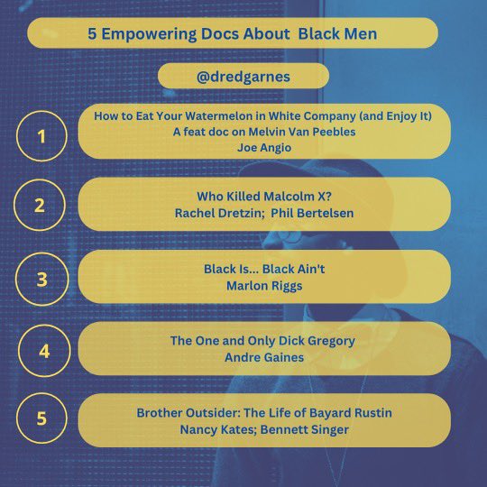 Dr. Ed Garnes (@dredgarnes) on Twitter photo 5 Empowering Docs About Black Men - <a href="/dredgarnes/">Dr. Ed Garnes</a>
#dredgarnessyllabus #blackmen #blackhistory #BlackHistoryMonth 5 Empowering Docs About Black Men - <a href="/dredgarnes/">Dr. Ed Garnes</a>
#dredgarnessyllabus #blackmen #blackhistory #BlackHistoryMonth