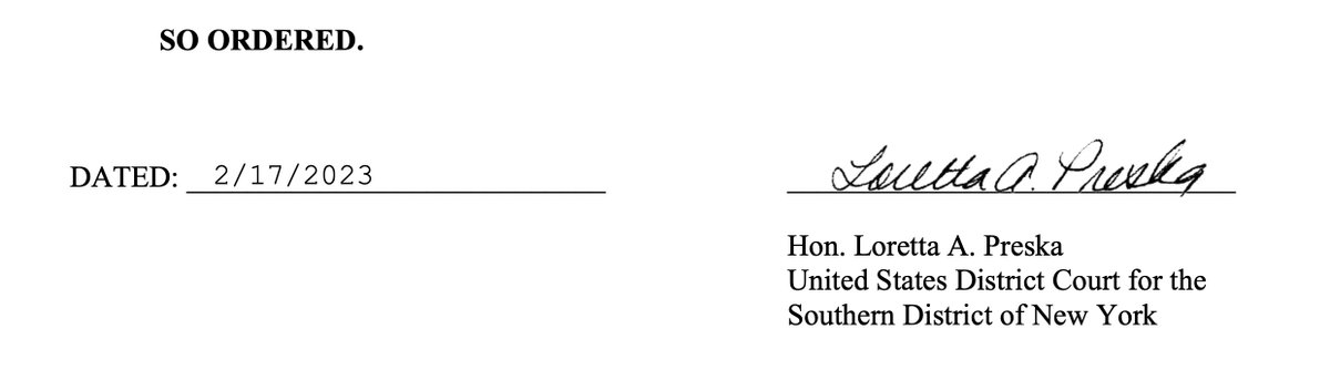 SebastianMaril's tweet photo. 🚨 JUEZ PRESKA ORDENA EMBARGOS DE ACTIVOS ARGENTINOS EN NUEVA YORK POR USD 96 M QUE EL ESTADO TIENE DEPOSITADOS EN LA RESERVA FED🚨

ARG DEBERIA UTILIZAR USD 77 M DE UN TOTAL DE USD 297 M PARA PAGAR BONOS BRADY (VTO 31/3/23).

EL RESTO DE LOS USD SERÁN EMBARGADOS X OTROS FONDOS. https://t.co/T6XOSgInzr
