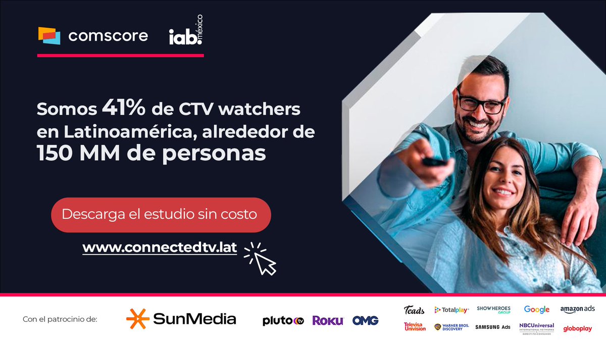 ¿A cuántas personas crees que pueda llegar tu comunicación desde CTV?📺 Te contamos esto y más en nuestro reporte de análisis cuantitativo y cualitativo regional. 

👉🏼Descárgalo sin costo aquí 📲 connectedtv.lat