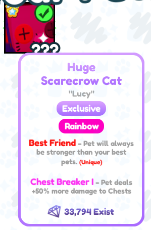 Huge Scarecrow Cat Value
