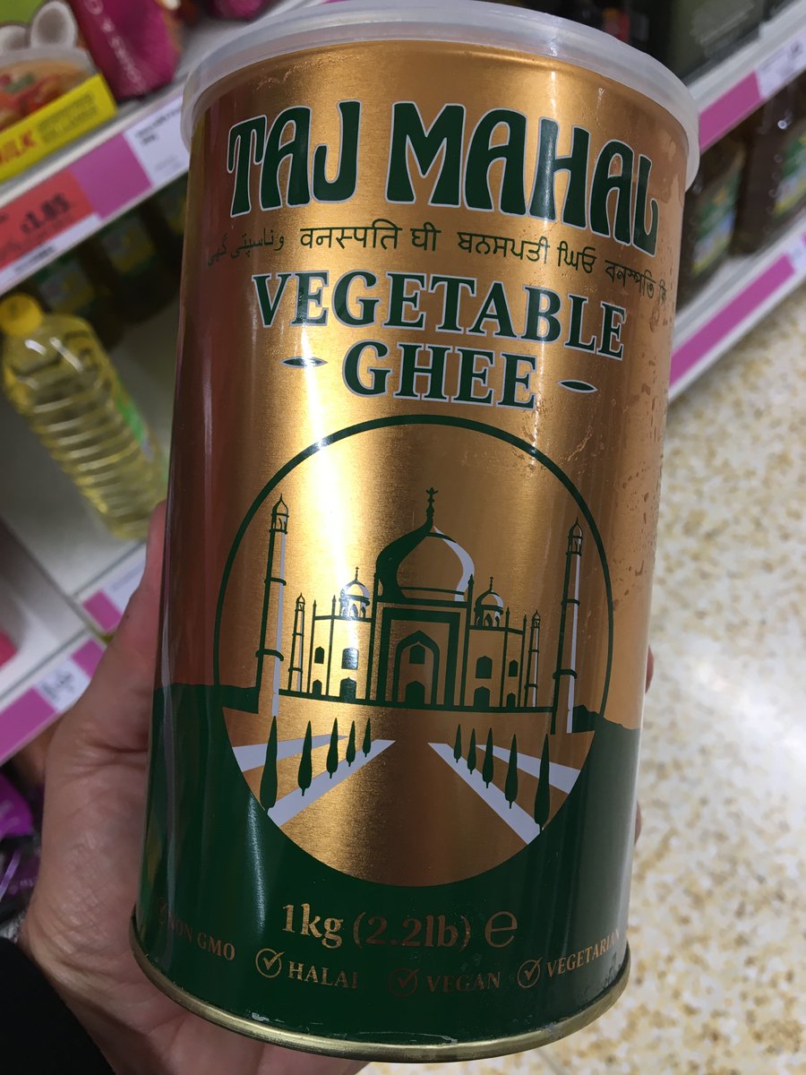 insideeat's tweet image. Plant-Based Ghee with Halal and Vegan claims, contains margarine made with palm oil and rapeseed oil. The product also includes ghee flavoring and beta-carotene as a coloring agent.
Additionally, it contains E900, which is an anti-foaming agent called Dimethylpolysiloxane.